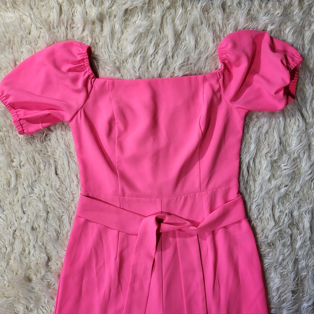 Lilly Pulitzer Jada Off-The-Shoulder Jumpsuit in Pink Isle Size 8 - Picture 4 of 15